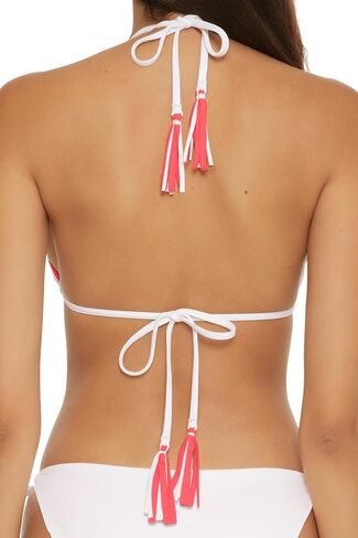 BECCA Women's Modern Edge Reversible Triangle Bikini Top, Adjustable, Tie Back, Swimwear Separates in Saudi Arabia