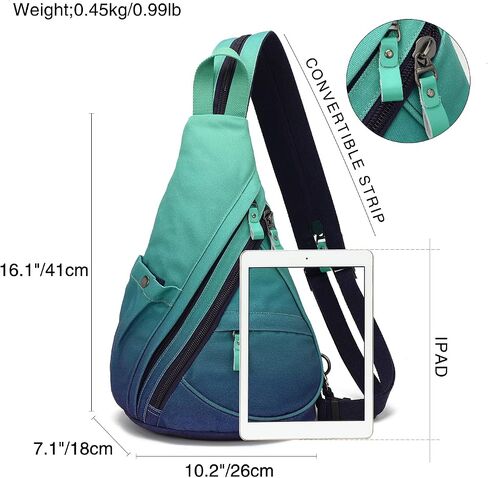 KL928 Canvas Sling Bag - Small Crossbody Backpack Shoulder Casual Daypack Rucksack for Men Women in Saudi Arabia
