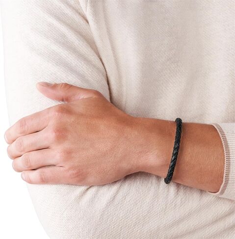 Fossil Men's Leather Bracelet, Color: Brown (Model: JF03323040) in Saudi Arabia
