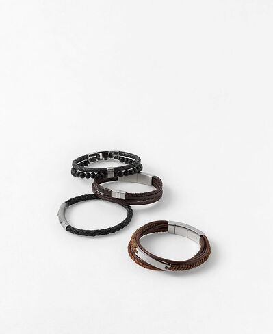 Fossil Men's Leather Bracelet, Color: Brown (Model: JF03323040) in Saudi Arabia