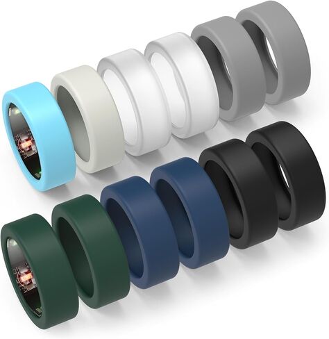 YWXTW [12 قطعة من غطاء الحلقة لخاتم Oura/Samsung Ring، واقي سيليكون ناعم صديق للبشرة ومضاد للخدش متوافق مع Oura Ring 3/4/Samsung Galaxy Ring للرجال/النساء، المجموعة 1 S لـ 6/7/8/9/ 10 in Kuwait
