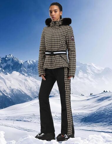 Women's Ski Jacket Snowboard Warm Winter Short Slim Snow Coat Jacket Mountain Windproof Waterproof Insulated Hooded in Saudi Arabia