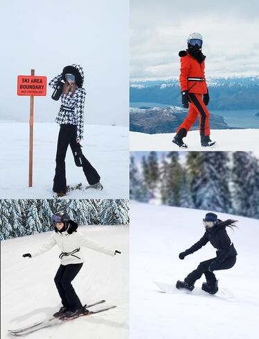 Women's Ski Jacket Snowboard Warm Winter Short Slim Snow Coat Jacket Mountain Windproof Waterproof Insulated Hooded in Saudi Arabia