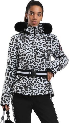 Women's Ski Jacket Snowboard Warm Winter Short Slim Snow Coat Jacket Mountain Windproof Waterproof Insulated Hooded in Saudi Arabia