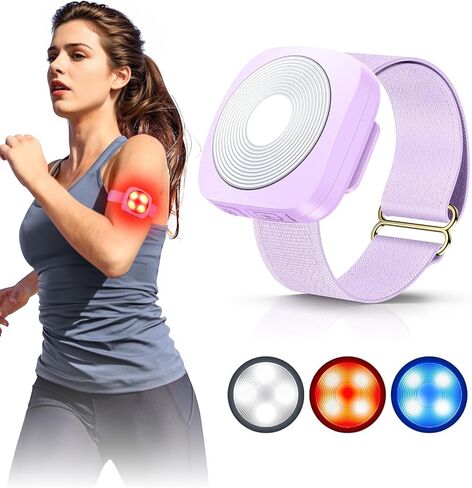 ضوء أمان LED مع إنذار بصوت عالٍ 130 ديسيبل، مشبك على أضواء الجري القوية للعدائين، ضوء تشغيل USB-C مع 3 أشرطة قابلة للتعديل، معدات جري عاكسة عالية الوضوح للكلاب والدراجة والمشي باللون الأسود in Kuwait