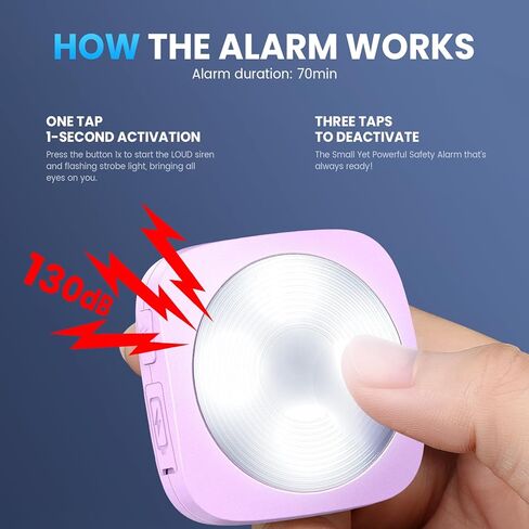 ضوء أمان LED مع إنذار بصوت عالٍ 130 ديسيبل، مشبك على أضواء الجري القوية للعدائين، ضوء تشغيل USB-C مع 3 أشرطة قابلة للتعديل، معدات جري عاكسة عالية الوضوح للكلاب والدراجة والمشي باللون الأسود in Kuwait