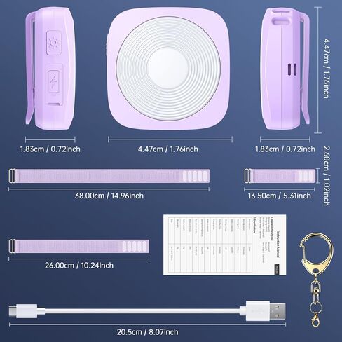 ضوء أمان LED مع إنذار بصوت عالٍ 130 ديسيبل، مشبك على أضواء الجري القوية للعدائين، ضوء تشغيل USB-C مع 3 أشرطة قابلة للتعديل، معدات جري عاكسة عالية الوضوح للكلاب والدراجة والمشي باللون الأسود in Kuwait