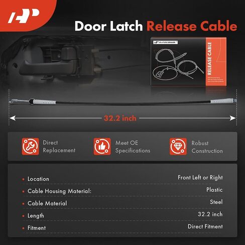 A-Premium 32.2 Inch Door Latch Release Cable Compatible with Ford F-150 1992-1997, F-250 1992-1997, F-350 1992-1997, Bronco 1992-1996, Front Left or Right, Replace# F2TZ15221B00A in Saudi Arabia