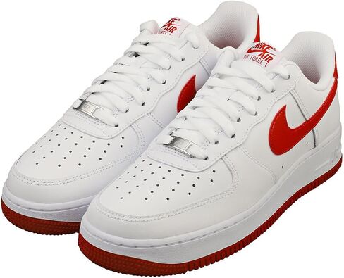 Nike Air Force 1 '07 Men's Shoes (FJ4146-106, White/White/Dragon Red) Size 12 in Saudi Arabia