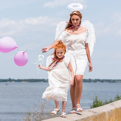 Angel Wings and Halo, Angel Costume for Woman Girls Kids Teens Angel Accessories for Halloween Party Cosplay in Saudi Arabia