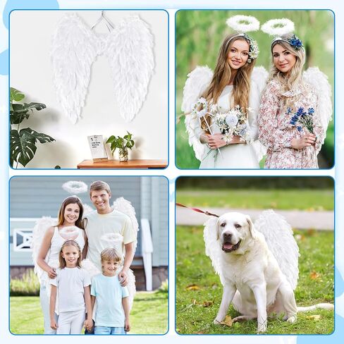 Angel Wings and Halo, Angel Costume for Woman Girls Kids Teens Angel Accessories for Halloween Party Cosplay in Saudi Arabia