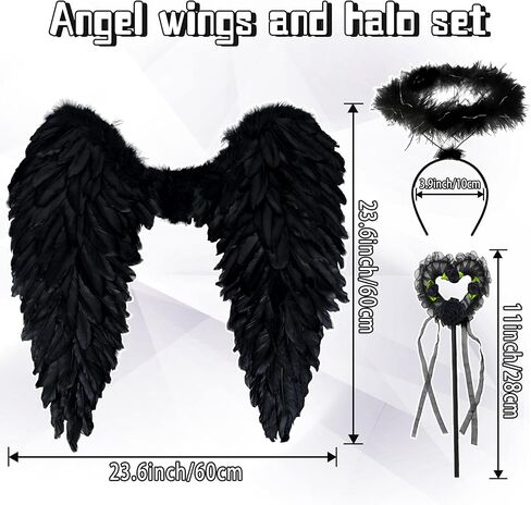 Angel Wings and Halo, Angel Costume for Woman Girls Kids Teens Angel Accessories for Halloween Party Cosplay in Saudi Arabia