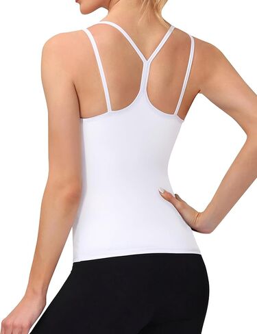 BEGOING Women’s Tank Top with Built in Shelf Bra Workout Tops Athletic Racerback Yoga Straps Sleeveless Camisole Tops in Saudi Arabia