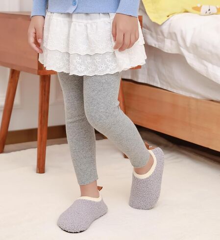 DADAWEN Toddler Boys Girls House Slippers Indoor Home Shoes Kids Baby Outdoor Lightweight Non-Slip Rubber Sole Winter Warm Slipper Soft Socks Shoes in Saudi Arabia