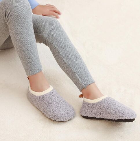 DADAWEN Toddler Boys Girls House Slippers Indoor Home Shoes Kids Baby Outdoor Lightweight Non-Slip Rubber Sole Winter Warm Slipper Soft Socks Shoes in Saudi Arabia