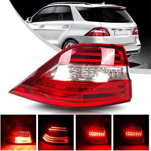 LED Type Outer Tail Light Lamp Assembly Rear Lamp Light For Mercedes-Benz W166 ML350 ML550 2012 2013 2014 2015 | Replace for 1669063501 MB2804107 (Driver Side) in Saudi Arabia