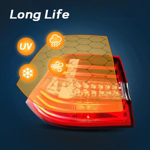 LED Type Outer Tail Light Lamp Assembly Rear Lamp Light For Mercedes-Benz W166 ML350 ML550 2012 2013 2014 2015 | Replace for 1669063501 MB2804107 (Driver Side) in Saudi Arabia
