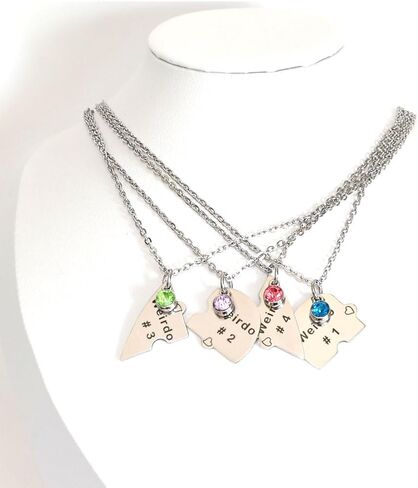 Heart Bff Necklace for 3,Best Friend Necklaces Set of 4,Weirdo 1 Weirdo 2 Weirdo 3 Weirdo 4 Necklace, Stainless Steel Sister Friendship Jewelry in Saudi Arabia