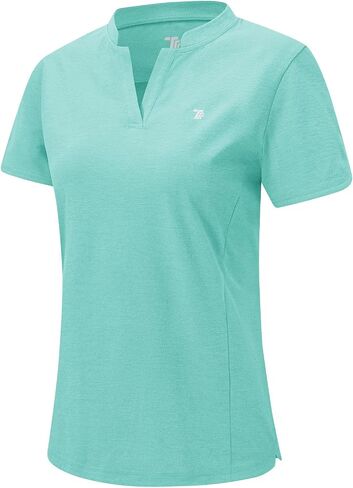 Rdruko Women's Golf Shirts Short Sleeve Dry Fit V Neck Tennis Tops Moisture Wicking Athletic Workout Polo Shirts UPF 50+ in Saudi Arabia