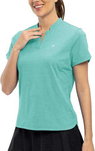 Rdruko Women's Golf Shirts Short Sleeve Dry Fit V Neck Tennis Tops Moisture Wicking Athletic Workout Polo Shirts UPF 50+ in Saudi Arabia