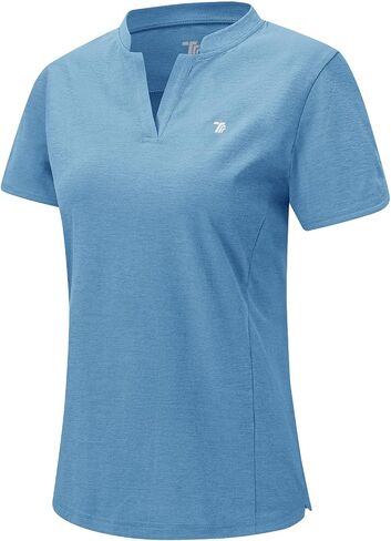 Rdruko Women's Golf Shirts Short Sleeve Dry Fit V Neck Tennis Tops Moisture Wicking Athletic Workout Polo Shirts UPF 50+ in Saudi Arabia