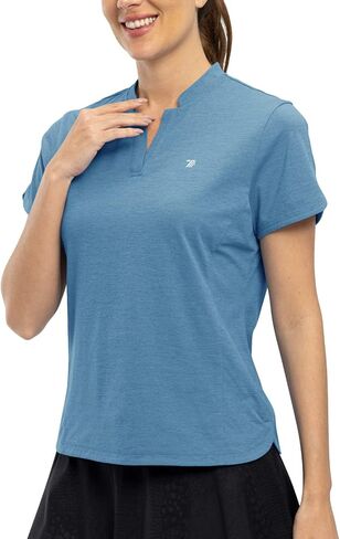 Rdruko Women's Golf Shirts Short Sleeve Dry Fit V Neck Tennis Tops Moisture Wicking Athletic Workout Polo Shirts UPF 50+ in Saudi Arabia