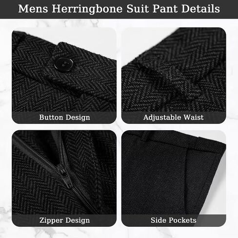 3 Pieces Vintage Tweed Suit for Men Slim Fit Mens Wedding Suit Groomsmen Tuxedos Prom Party Suit Jacket Vest Pants in Saudi Arabia