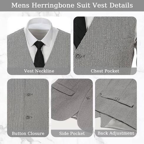 3 Pieces Vintage Tweed Suit for Men Slim Fit Mens Wedding Suit Groomsmen Tuxedos Prom Party Suit Jacket Vest Pants in Saudi Arabia