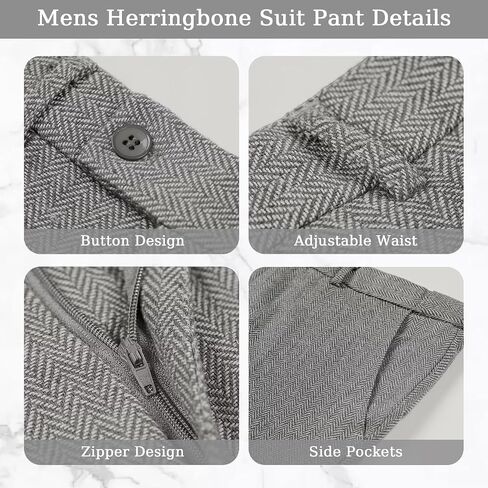 3 Pieces Vintage Tweed Suit for Men Slim Fit Mens Wedding Suit Groomsmen Tuxedos Prom Party Suit Jacket Vest Pants in Saudi Arabia