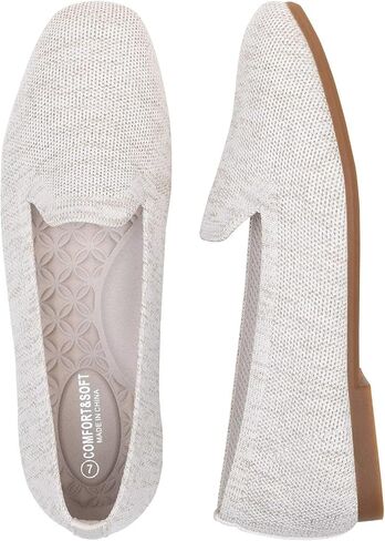 Frank Mully Women's Loafer Flats Square Toe Flat Shoes Comfortable Office Work Shoes, Cute Penny Loafer Slip On Walking Driving Shoes in Kuwait