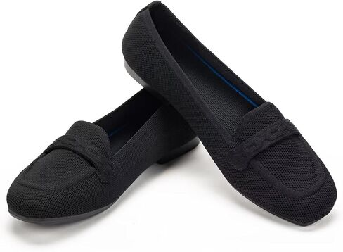 Frank Mully Women's Loafer Flats Square Toe Flat Shoes Comfortable Office Work Shoes, Cute Penny Loafer Slip On Walking Driving Shoes in Kuwait