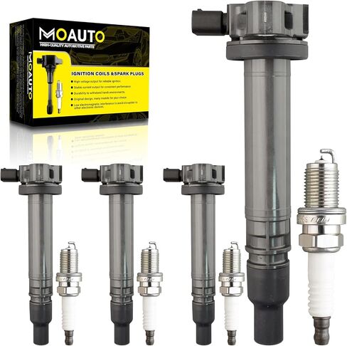 Set of 4 Ignition Coils Pack UF323 9091902237 & 4 PCS Iridium Spark Plugs Compatible with Toyota Tacoma 2000-2004 4Runner 2000-2.4L 2.7L L4 in Saudi Arabia