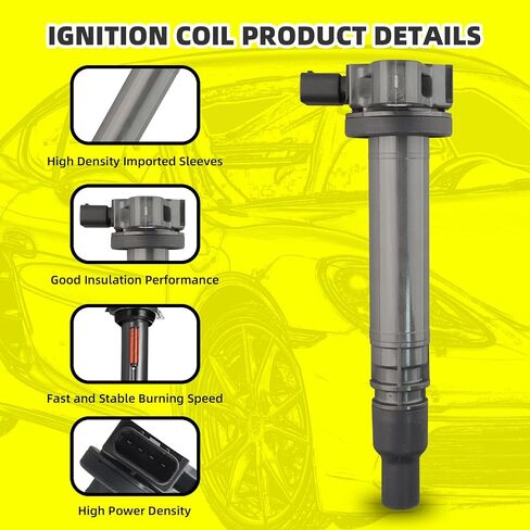 Set of 4 Ignition Coils Pack UF323 9091902237 & 4 PCS Iridium Spark Plugs Compatible with Toyota Tacoma 2000-2004 4Runner 2000-2.4L 2.7L L4 in Saudi Arabia