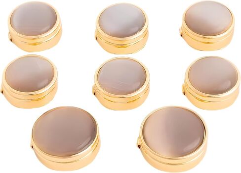 8 قطع من أغطية أزرار القميص للرجال، غطاء أزرار بتأثير عيون القطط، غطاء أزرار، قميص وقميص توكس، إكسسوارات قميص ترصيع، بدائل هدايا عيد الميلاد وأعياد الميلاد والزفاف (ذهبي أزرق) in Kuwait