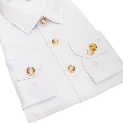 8 قطع من أغطية أزرار القميص للرجال، غطاء أزرار بتأثير عيون القطط، غطاء أزرار، قميص وقميص توكس، إكسسوارات قميص ترصيع، بدائل هدايا عيد الميلاد وأعياد الميلاد والزفاف (ذهبي أزرق) in Kuwait