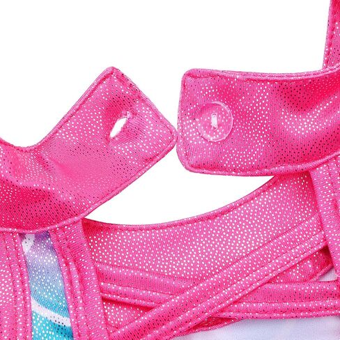 BAOHULU Girls Gymnastics Leotards with Tumbling Shorts Bottom Sparkly Dance Outfit Halter Neck Kids Biketards in Saudi Arabia