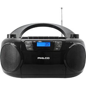 Philco Bluetooth CD Boombox with Cassette, MP3 CD USB Playback The Ultimate Retro Music Combo with Best Class Sound Performance, 12 watts, and Telescopic FM Antenna Provides Maximum Radio Reception