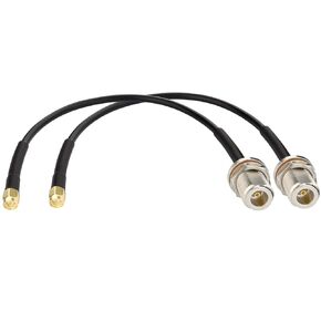 XRDS -RF SMA Male to N Female Cable 1FT, RG58 SMA Male to N Female Bulkhead Mount Cable(2PCS)