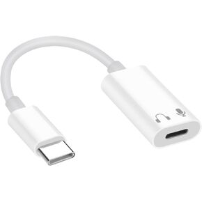 USB C to Lightning Audio Adapter, USB C Male to Female Lightning Headphone Earphones Adapter for iPhone 15/15 Plus/15 Pro/15 Pro Max/iPad, Not Support Charging&Data