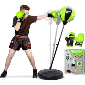 TOY Life Punching Bag for Kids Boxing Bag with Gloves Kids Boxing Punching Set Stand Height Adjustable Punching Bag for Kids 3 4 5 6 Years Old Boy Indoor Toys for Kids Best Boxing Gifts