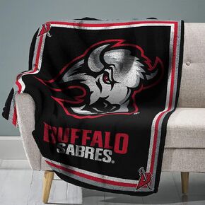 Sleep Squad Buffalo Sabres Goat Head Logo 60" x 80" Raschel Plush Blanket – an NHL Super-Soft Throw
