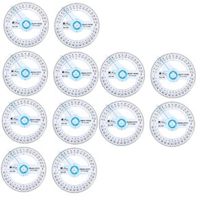 8 Pcs Protractor Circle Geometric Ruler Circle Measuring Ruler Portable Measuring Ruler Circle Ruler for Students Drafting Tool Multi-Function Ruler Round to Rotate Plastic Tape