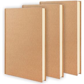 EOOUT 3pcs Blank Notebook, Hardcover Sketchbook Unlined Notebook, 120 Sheets, 100gsm Paper, 5.6 x 8.2in, Journal for Drawing, Art, Travelers Ideal Gifts, Students and Office Supplies
