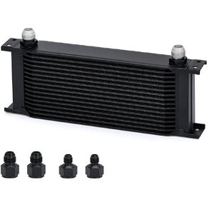 10 Row AN10-10AN Stacked Plate Oil Cooler 6AN 8AN Adapter Universal Engine Transmission Aluminium Alloy in Kuwait