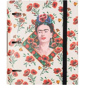 Official Frida Kahlo 3 Ring Binder Premium - File Folder 12.6 x 10.6 inches, Durable Hard Cover Ring Binder, Organizer for School or Office - Frida Kahlo Gift
