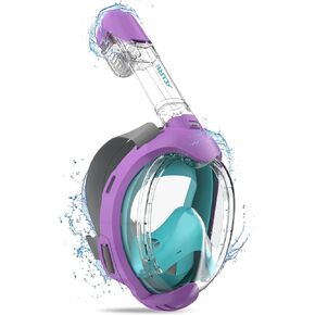 Kids Snorkel Mask Full Face - Anti-Fog & Dry Top Snorkel Set, Snorkeling Gear with Easier Breathing System for Swimming Beginners Ages 3-8