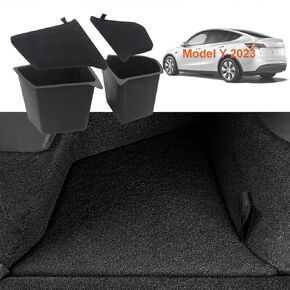 Fit Tesla Model 3 Trunk Organizer, Side Storage Box, Rear Trunk Storage Bin with Cover for 2020 2021 2022 2023 Tesla Model 3 Accessories in Kuwait