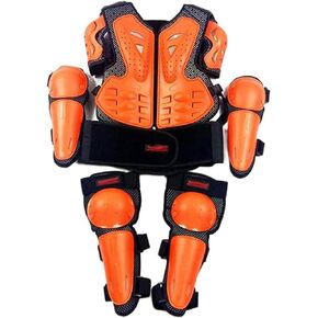 SAXAYWWD Kids Motorcycle Armor Suit Knee Elbow Protectors Chest Back Spine Guard for Snowboarding Off-Road