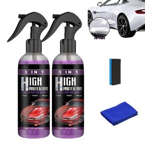 2PCS 3 in 1 High Protection Quick Coating Spray,3 in 1 High Protection Fast Car Ceramic Coating Spray, Car Scratch Repair Spray, Fast car Coating Spray, Easy to use and Clean(100ml*2)