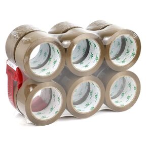 BOMEI PACK Brown Packing Tape Refills, Heavy Duty 12Rolls with 1 Dispenser for Packaging, Shipping and Moving, 2.4Mil 1.88 Inch x 60 Yard